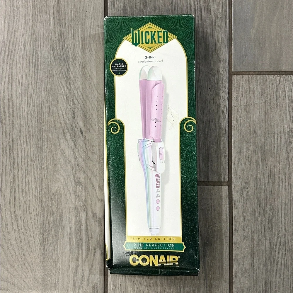 Limited Edition Wicked Conair Curling Iron Pink Iridescent NIB 1in